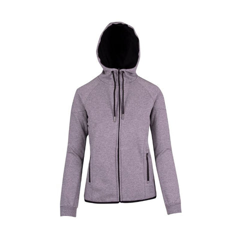 Bonded Polar Fleece Hoodie Ladies Grey Marl Front View