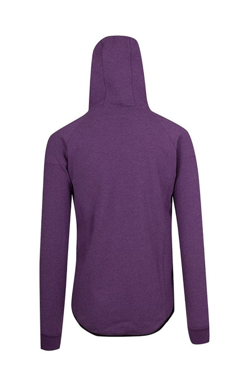 Bonded Polar Fleece Zip Hoodie Aubergine Back View