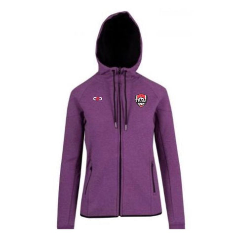 Bonded Polar Fleece Hoodie Ladies Violet Front View